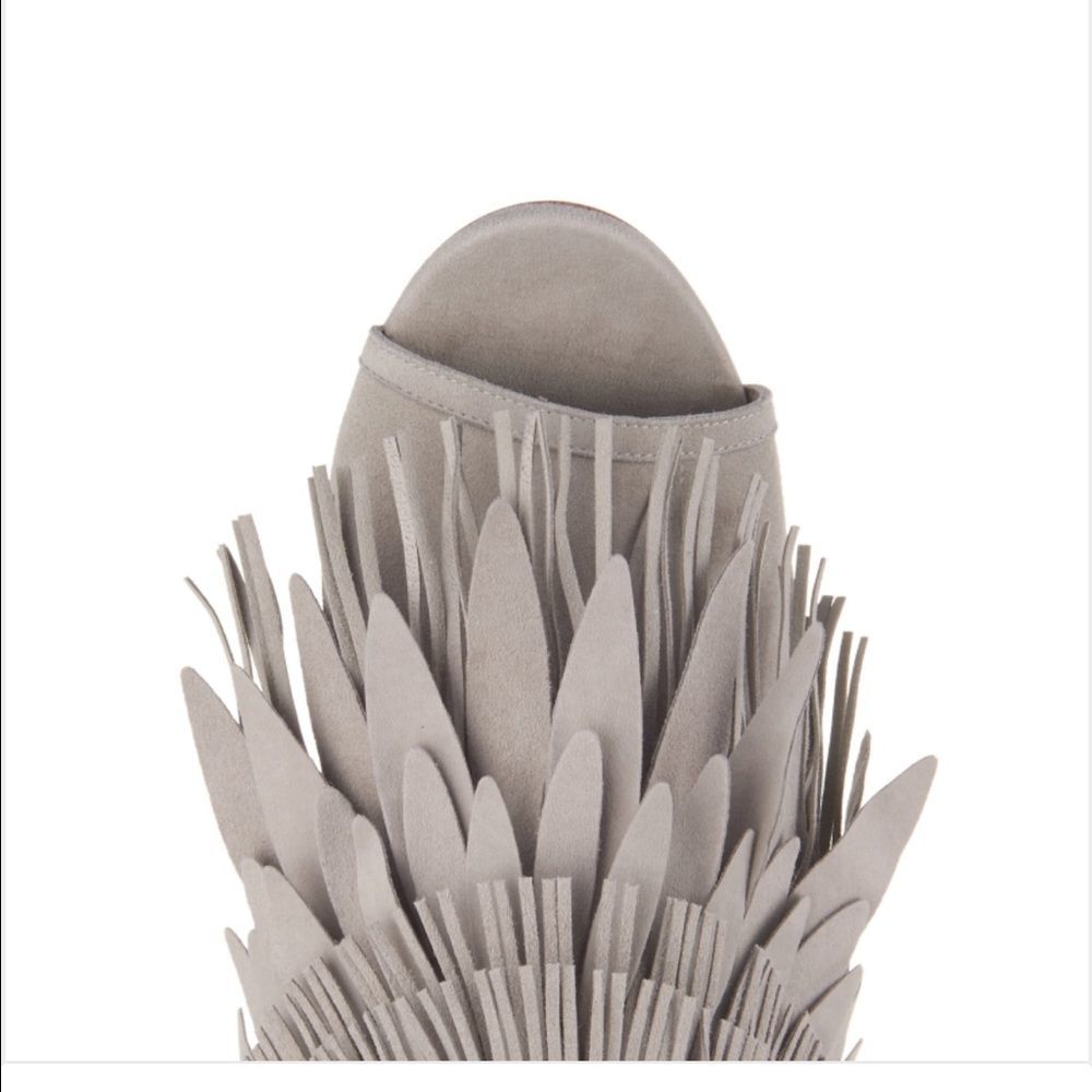 Aquazzura So Pocahontas Grey Suede Sandal 10 NWT - Picture 8 of 10